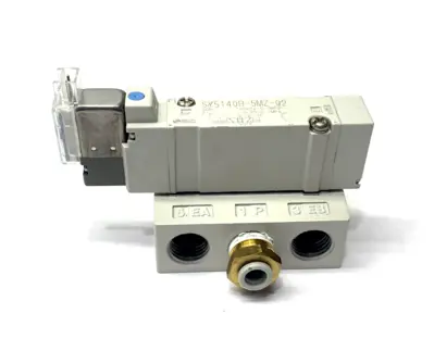 SY5140R-5MZ-02 | SMC  Solenoid Valve & Base 1/4" NPT - Used