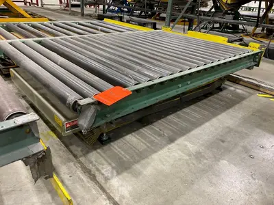4000 LBS X 60" X 30" SOUTHWORTH MODEL #LS4-36 HYDRAULIC SCISSOR LIFT TABLE WITH ROLLER TOP, 110 VOLT: STOCK #20918