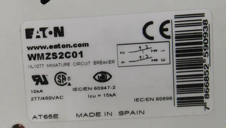 Used EATON WMZS2C01 Circuit Breakers Kentucky US | Industrial Parts R Us Inc. #355600