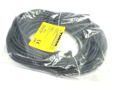 NEW TURCK FEMALE RIGHT ANGLE CABLE M12 4-PIN SGL-END 100009506