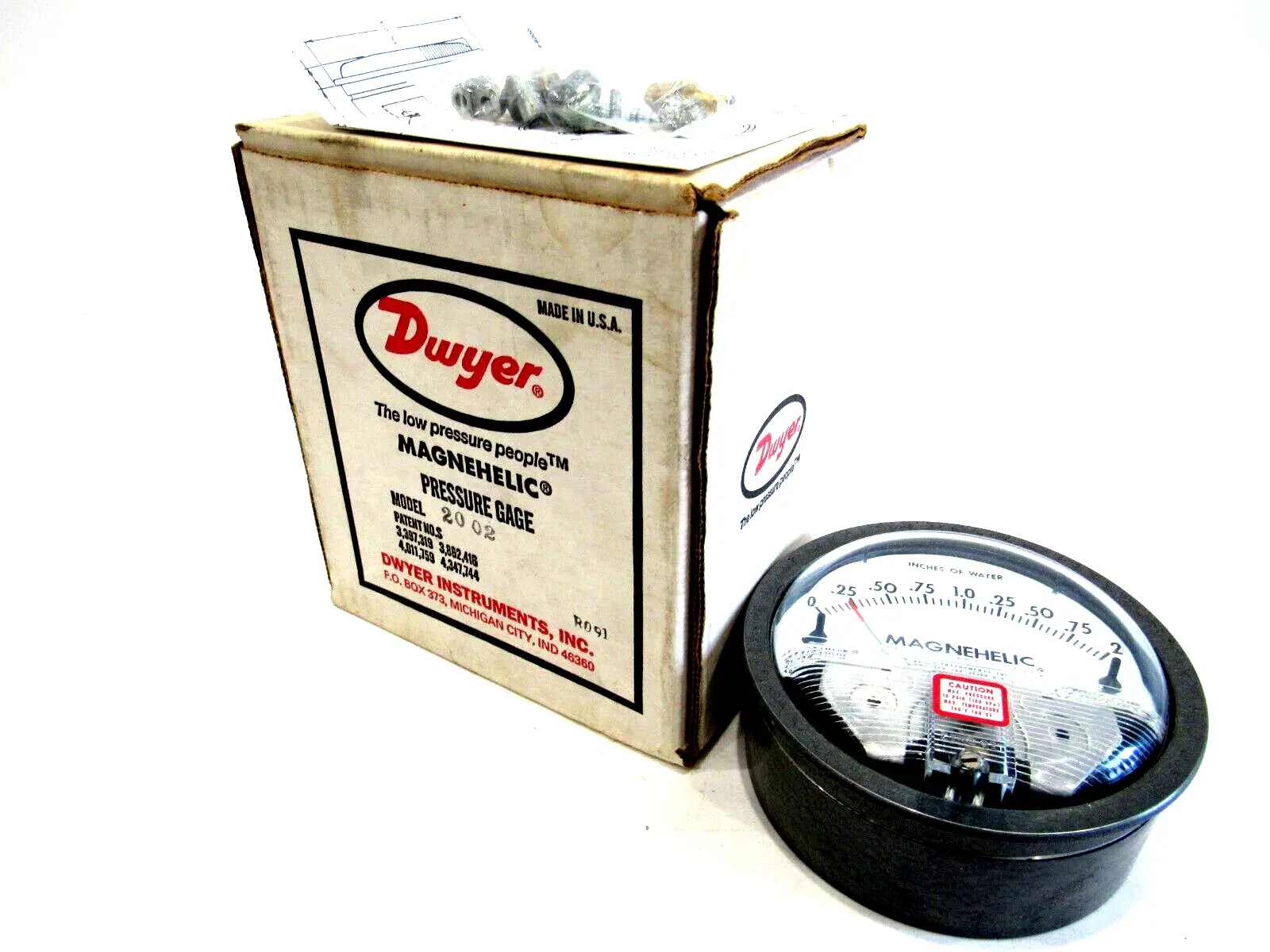 NEW DWYER 20-02 PRESSURE GAGE 2002