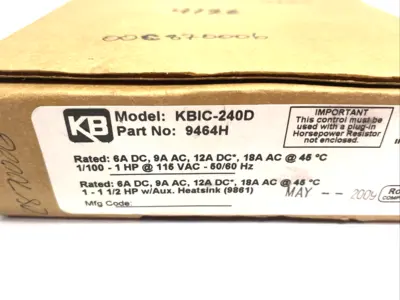 New | in-Stock KB Controls Adjustable Speed DC Drive Open Chassis 9464H Variable Speed Drives Michigan US | Maverick Industrial Sales #1424621