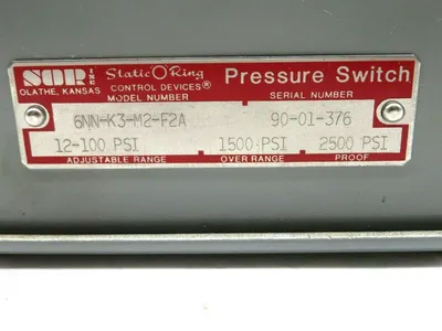 NEW SOR 6NN-K3-M2-F2A PRESSURE SWITCH 6NNK3M2F2A