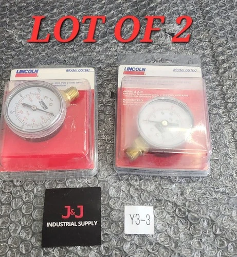 🆕️ *LOT OF 2* Lincoln 200 PSI Air Gauge 66100 ⚡️🇺🇸 SHIP+WARRANTY