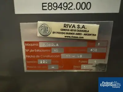 USED Riva Riva Piccola Rotary Tablet Press 10 Station, B Tooled
