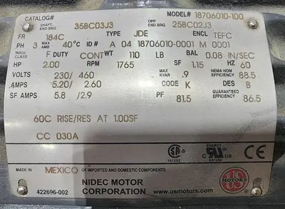 NEW NIDEC MOTOR CORPORATION 18706010-100