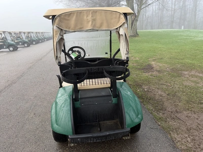(1) 2017 E-Z-Go golf cart with a Kawasaki gas engine, model 625111G01, includes canopy, ball cover, ...