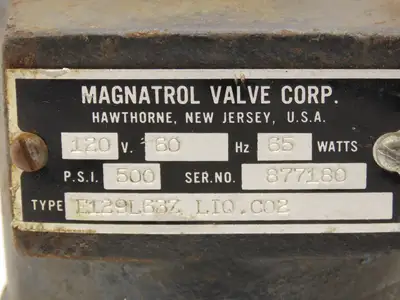 Magnatrol E129L63Z LIQ.CO2 Bronze Solenoid Globe Valve 3/4"npt 500psi 120V