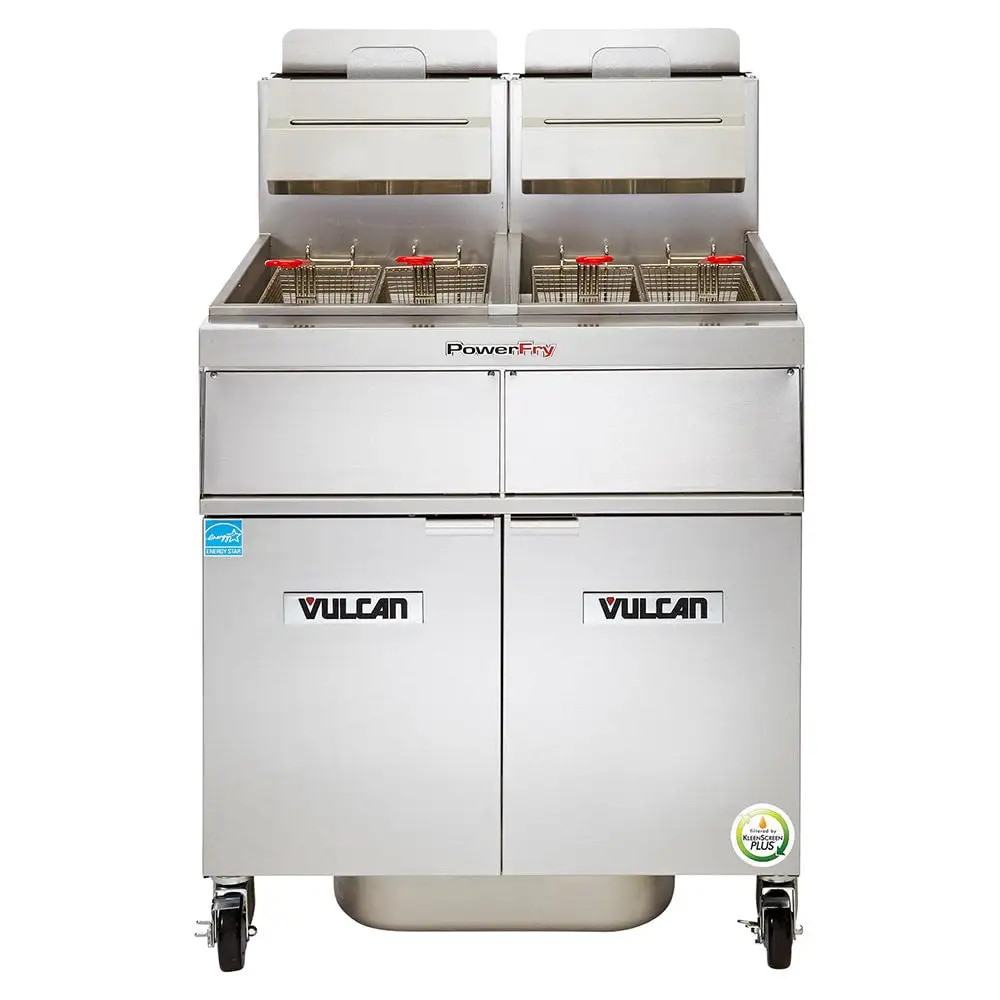 Vulcan 3TR65CF Gas Fryer - (3) 70 Lb Vats, Floor Model, Natural Gas