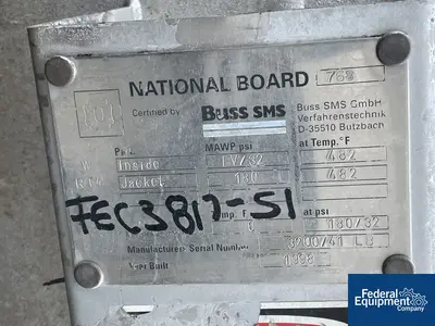 USED Buss ChemTech 320 Sq Ft Buss SMS Thin Film Evaporator, 316L S/S, 32/180#
