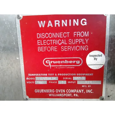 USED GRUENBERG OVEN COMPANY, INC. C/V15H4.5M