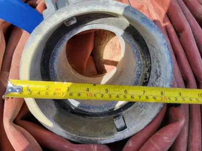 6" x 50 ft Lay Flat Hose Red w/ Coupling