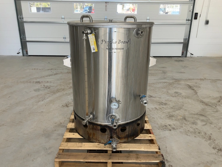 Used PSYCHO BREW DIRECT-FLAME BREW KETTLE/ MASH TUN 3.5BBL Cooking Kettles Michigan US | Miedema Asset Management Group #1580148