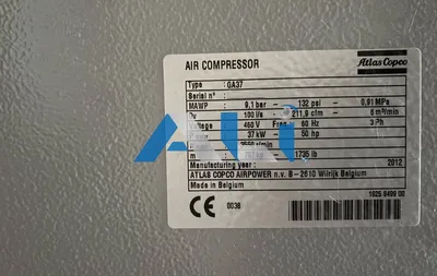 Used ATLAS COPCO GA37 Rotary Screw & Sliding Vane Air Compressors California US | Asset Liquidity International #1278605