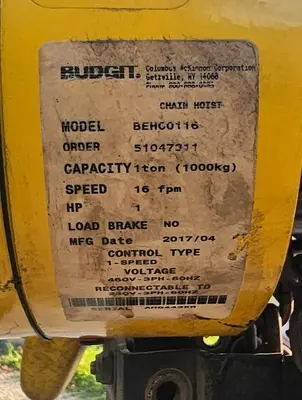 USED 2017 BUDGIT BEHC0116