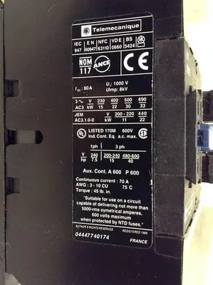 USED TELEMECANIQUE LP1D5011
