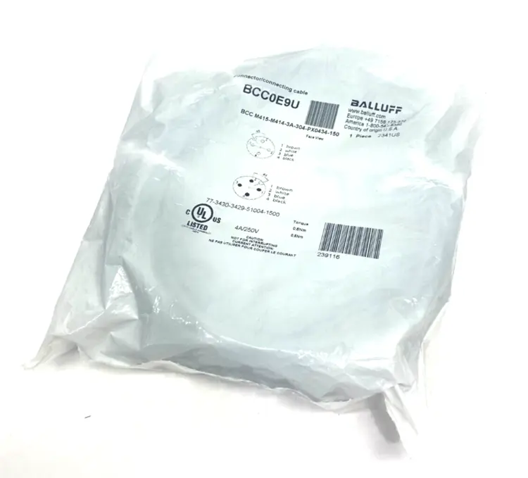 New | in-Stock Balluff Dbl-Ended Connecting Cordset Cable & Wire Michigan US | Maverick Industrial Sales #1392949