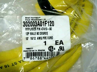 NEW WOODHEAD 302003A01F120 CABLE