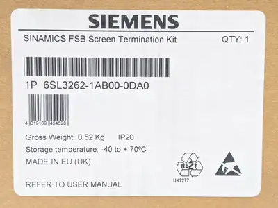 6SL3262-1AB00-0DA0 | Siemens  Sinamics FSB Screen Termination Kit G120 PM240 - New Other