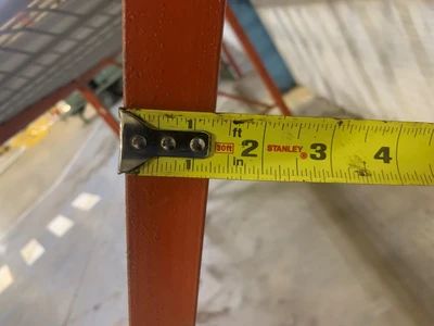 20’ x 54” Pallet Racking Upright, Double Tear Drop