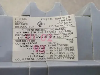 Used FEDERAL PIONEER NB250 Switchgears British Columbia CA | Lenmark #294444