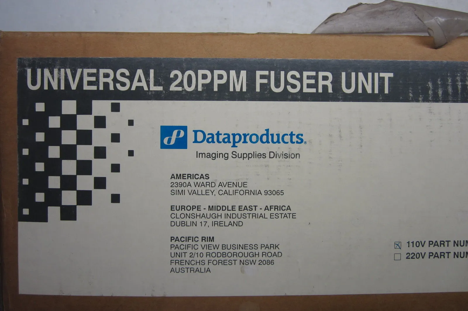 NEW DATAPRODUCTS 331086-502 UNIVERSAL 20PPM FUSER UNIT 331086502
