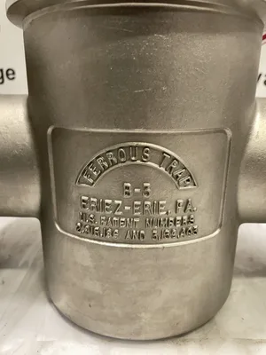 Eriez B-3 Stainless Steel Ferrous Trap/Magnetic Filter Separator -Missing Magnet