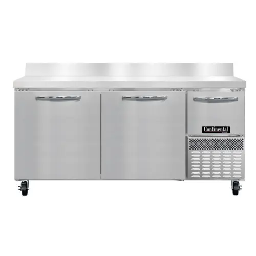Continental FA68SNBS 68"W Worktop Freezer W/ (3) Sections & (3) Doors, 115v