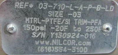 NEW NIL-COR 03-710-L-A-P-B-LD BUTTERFLY VALVE 3" 03710LAPBLD