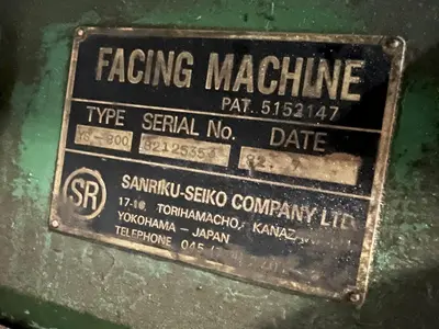 6" TO 24" SANRIKU MODEL #YS-800 HEAVY DUTY PIPE FACING MACHINE: STOCK #17948