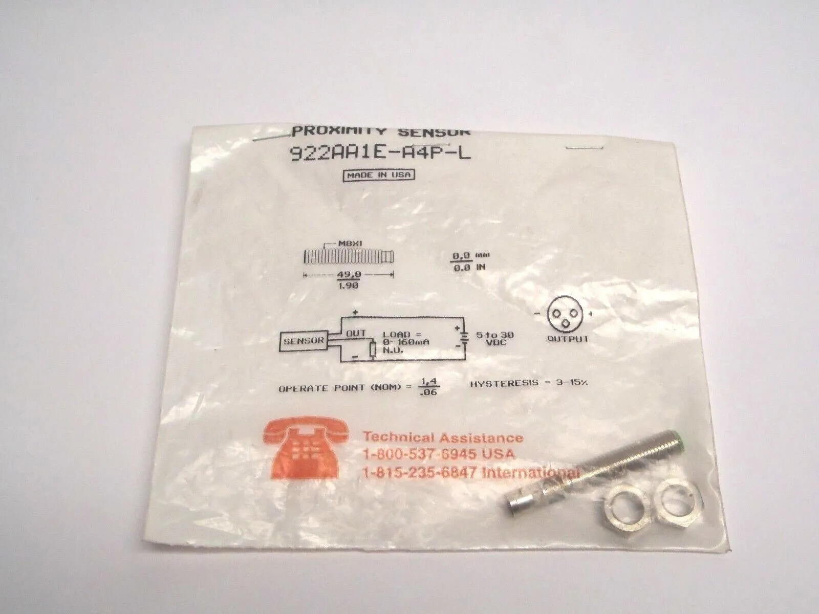 922AA1E-A4P-L | Micro Switch  Proximity Sensor - New Other