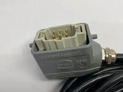 USED ATLAS COPCO POWER CABLE US 250V 5M W/ HARTING 19300061540 HOOD