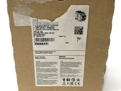 Siemens 3RT2037-3NB30 SIRIUS 3RT Power Contactor 3-Pole 400V 65A - New