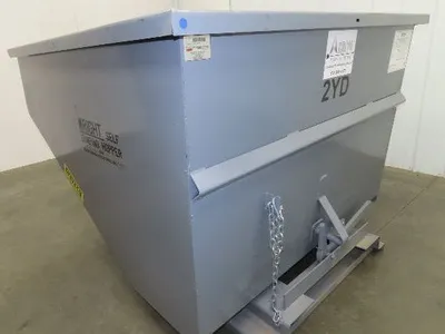 Wright 20055-GRY 2 YD Self Dumping Hopper 4000lbs Trash Recycling 10 Gauge Bin
