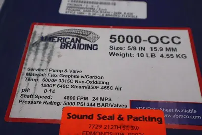 AMERICAN BRAIDING 5000-OCC Flex Graphite 5/8 IN - STOCK GF389