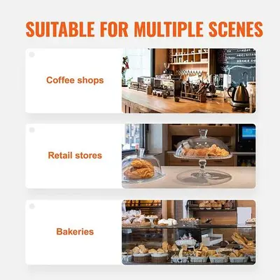 Pastry Display Case, 2-Tier Commercial Countertop Bakery Acrylic  Display Case - 20.7" wide
