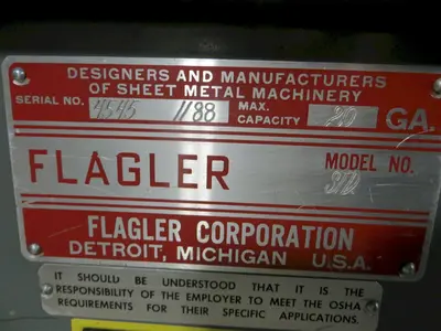 20 Ga Flagler Pittsburgh with Drive Cleat Rolls