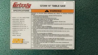 USED 2006 GRIZZLY G7209
