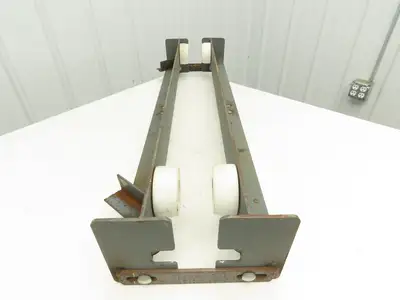 Underhung Bridge Crane End Truck 3-1/4"-7" Beam Flange 49"Length 4" Poly Wheels
