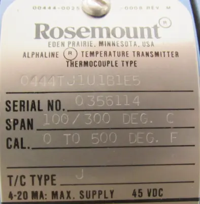 NEW ROSEMOUNT 0444TJ1U1B1E5 TEMPERATURE TRANSMITTER