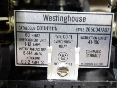 Westinghouse C011H1111N Type C0-11 Overcurrent Relay Module 265C047A07 Used