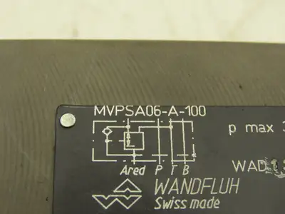 Wandfluh MVPSA06-A-100 Proportional Pressure Relief Valve 24V Solenoid PI35V-G24