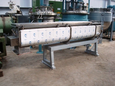 S/S Jktd Continuous Twin Screw Mixer Conveyor 3 Mt