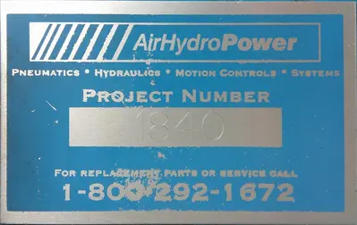 SPC9244  Pump 15 hp AirHydroPower hydraulic power unit, 45 gal reservoir tank