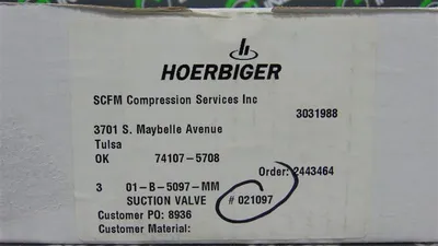 Ariel / Hoerbiger B-5097-MM Compressor Suction Valve SUC VLV, 80CDX, PC, PRC New NIB