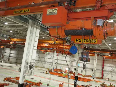 Cleveland Tramrail P&H 4 Ton Single Girder Underhung Bridge Crane 36' Span