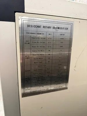 Used _UNKNOWN_ Dessicant Rotary Dehumidifier Dehumidifiers New Jersey US | Perry Equipment #1490110