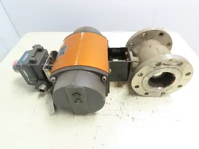 Flowserve Ser 39 Pneumatic Actuator Stainless 4" Flanged Ball Valve 33-39-SN-R6