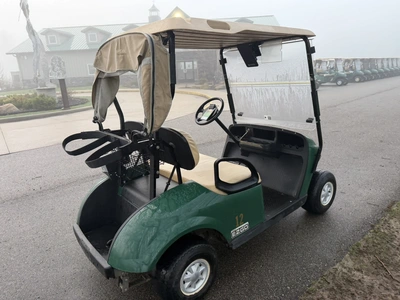(1) 2015 E-Z-Go golf cart with a Kawasaki gas engine, includes canopy, ball cover, club cover, fold-...