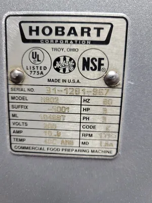 2003 Hobart M802 80 Quart Commercial Dough Mixer W Guard in IMMACULATE CONDITION!!